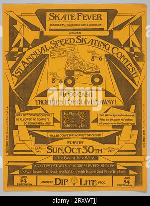 Flier zum 1. Jährlichen Speed-Skating-Wettbewerb „Skate Fever’s 1st Annual Speed Skating Contest“, 30. Oktober 1983 Stockfoto