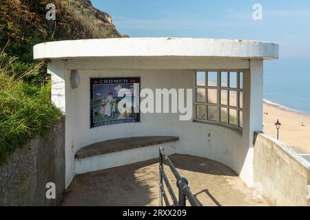 Art Deco Shelters, Cromer, Norfolk, England, Großbritannien, Europa Stockfoto