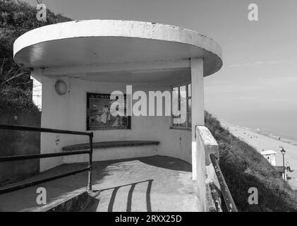 Art Deco Shelters, Cromer, Norfolk, England, Großbritannien, Europa Stockfoto