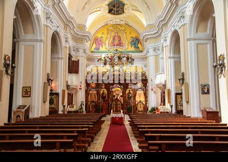 Curch im Dorf Civita, Bezirk Cosenza, Pollino Nationalpark, Kalabrien, Italien in Europa Stockfoto