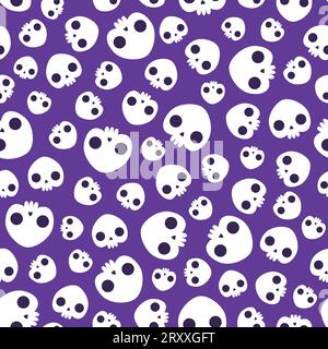 Nahtloser Vektor-Hintergrund mit Schädeln Stock Vektor