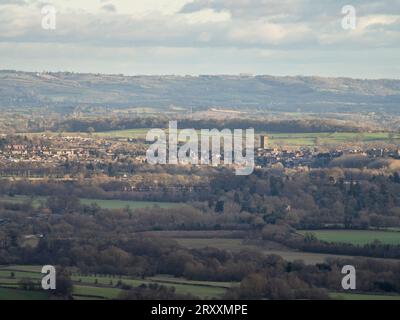 Blick über South Shropshire in Richtung Ludlow von View Edge, Onibury, Shropshire, Großbritannien Stockfoto