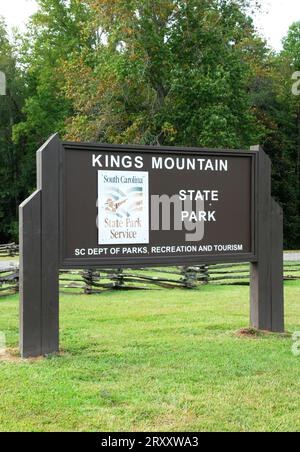 Foto: Kings Mountain State Park Sign, South Carolina, USA. Stockfoto