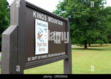 Foto: Kings Mountain State Park Sign, South Carolina, USA. Stockfoto