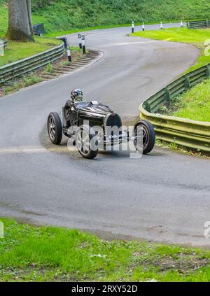 Der Vintage Sports Car Club, V.S.C.C. Prescott Speed Hill Climb Event, Prescott Hill, Gotherington, Gloucestershire, England, Großbritannien, September 2023. Stockfoto