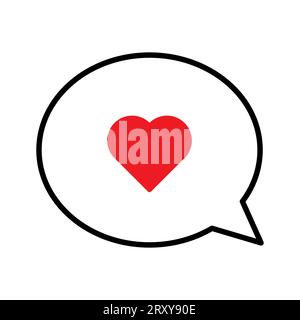 Rotes Herz in der Sprechblase. Design kann für Web- und mobile Apps verwendet werden. Vektorillustration Stock Vektor