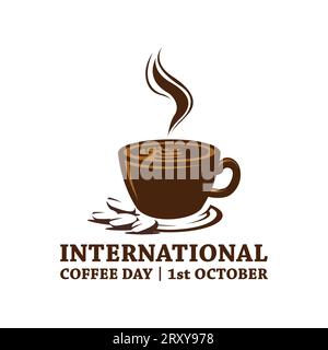 Internationaler Kaffeetag Vektor Illustration. Internationales Kaffeetageskonzept. Oktober. Geeignet für Grußkarten, Poster und Bannerhintergrund. V Stock Vektor