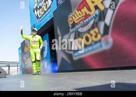 23. September 2023, Fort Worth, TX, USA: Der NASCAR Xfinity Series Driver Trevor Bayne (19) wird auf dem Texas Motor Speedway in Fort Worth TX für den Andy's Frozen Custard 300 vorgestellt. (Bild: © Logan T Arce Grindstone Media Gr/ASP) NUR REDAKTIONELLE VERWENDUNG! Nicht für kommerzielle ZWECKE! Stockfoto