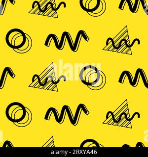 90er Jahre trendiges geometrisches Memphis Seamless Pattern Stock Vektor