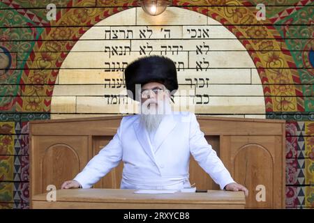 Nicht exklusiv: KIEW, UKRAINE - 24. SEPTEMBER 2023 - Oberrabbiner von Kiew und der Ukraine, Präsident der Union jüdischer religiöser Organisationen der Ukraine Stockfoto