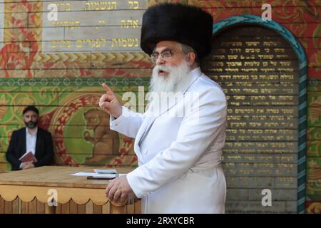 Nicht exklusiv: KIEW, UKRAINE - 24. SEPTEMBER 2023 - Oberrabbiner von Kiew und der Ukraine, Präsident der Union jüdischer religiöser Organisationen der Ukraine Stockfoto