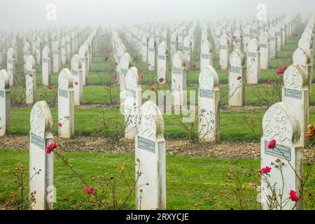 Islamische Gräber auf dem Friedhof Douamont, Verdun, Frankreich Stockfoto