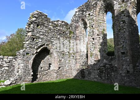 Cymer Abbey (Abaty Cymer) ist eine Ruine der Zisterzienserabtei in der Nähe von Llanelltyd, Gwynedd, Wales, Großbritannien – 26. September 2023 Stockfoto