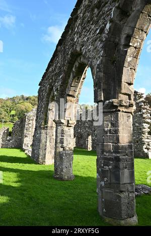 Cymer Abbey (Abaty Cymer) ist eine Ruine der Zisterzienserabtei in der Nähe von Llanelltyd, Gwynedd, Wales, Großbritannien – 26. September 2023 Stockfoto