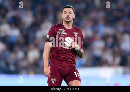 Nemanja Radonjic vom FC Turin schaut beim Spiel der Serie A Tim zwischen SS Lazio und Torino FC im Stadio Olimpico am 27. September 2023 in Rom, Italien, an. Stockfoto