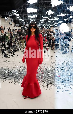 Kylie Jenner auf der Acne Fashion Show während der Frühjahr Sommer 2024 Collections Fashion Show auf der Paris Fashion Week in Paris, Frankreich am 27 2023. September. (Foto: Jonas Gustavsson/SIPA USA) Stockfoto