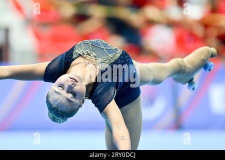 Rebecca TARLAZZI (ITA), während des Senior Ladies, Short Program, bei den Artistic Skating World Championships Ibagu-Tolima 2023, im Parque Deportivo Municipal, am 26. September 2023 in Ibagu, Kolumbien. (Foto: Raniero Corbelletti/AFLO) Stockfoto