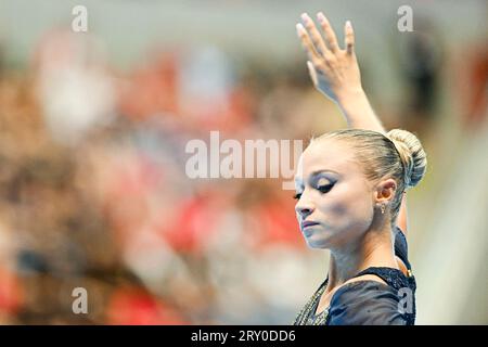 Rebecca TARLAZZI (ITA), während des Senior Ladies, Short Program, bei den Artistic Skating World Championships Ibagu-Tolima 2023, im Parque Deportivo Municipal, am 26. September 2023 in Ibagu, Kolumbien. (Foto: Raniero Corbelletti/AFLO) Stockfoto