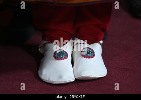 Osage Nation Princesses Gianna „Gigi“ Sieke nimmt an Apples „Killers of the Flower Moon“-Premiere in New York in Alice Tully Hall, Lincoln Center in New York, NUY, 27. September 2023 Teil. (Foto: Anthony Behar/SIPA USA) Stockfoto