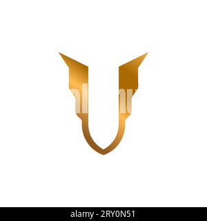 Premium-Design mit goldenem Logo „Letter V“. V-Symbol Stock Vektor