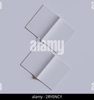 A4 Magazine weiß und realistisches 3D-Rendering von Texturen Stockfoto