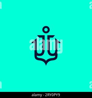 Ankerbuchstabe W-Logo-Design. Ankervektor Stock Vektor