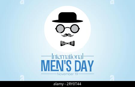 International Men's Day Concept mit Wellness und Lifestyle am 19. November. Vektorvorlage für Hintergrund-, Banner-, Karten- und Posterdesign. Stock Vektor