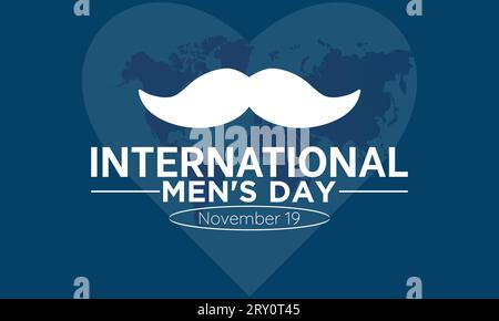 International Men's Day Concept mit Wellness und Lifestyle am 19. November. Vektorvorlage für Hintergrund-, Banner-, Karten- und Posterdesign. Stock Vektor