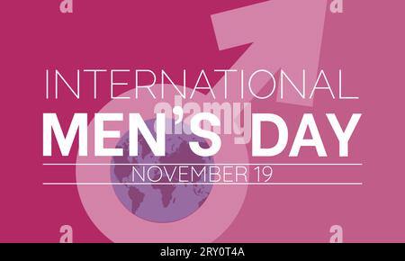International Men's Day Concept mit Wellness und Lifestyle am 19. November. Vektorvorlage für Hintergrund-, Banner-, Karten- und Posterdesign. Stock Vektor