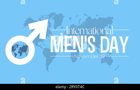 International Men's Day Concept mit Wellness und Lifestyle am 19. November. Vektorvorlage für Hintergrund-, Banner-, Karten- und Posterdesign. Stock Vektor