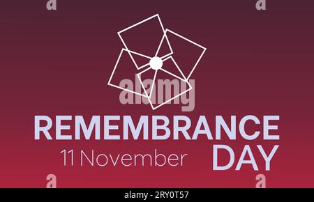 Gedenktag Mohnblume, damit wir nicht vergessen, Symbol für die Ehrung von Veteranen und gefallenen Soldaten. November: Vektorvorlage für Hintergrund, Banner, Karte, Post Stock Vektor