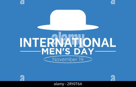 International Men's Day Concept mit Wellness und Lifestyle am 19. November. Vektorvorlage für Hintergrund-, Banner-, Karten- und Posterdesign. Stock Vektor