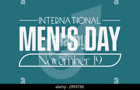 International Men's Day Concept mit Wellness und Lifestyle am 19. November. Vektorvorlage für Hintergrund-, Banner-, Karten- und Posterdesign. Stock Vektor