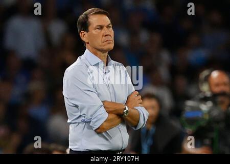 27. September 2023, Neapel, Kampanien, Italien: Rudi Garcia von Neapel während des Fußballspiels Der Serie A SSC Napoli - Udinese Calcio, Stadio Maradona Neapel, Italien. (Bild: © Ciro de Luca/ZUMA Press Wire) NUR REDAKTIONELLE VERWENDUNG! Nicht für kommerzielle ZWECKE! Stockfoto