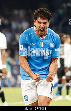 27. September 2023, Neapel, Kampanien, Italien: Während des Fußballspiels der Serie A SSC Napoli - Udinese Calcio, Stadio Maradona Neapel, Italien. (Bild: © Ciro de Luca/ZUMA Press Wire) NUR REDAKTIONELLE VERWENDUNG! Nicht für kommerzielle ZWECKE! Stockfoto