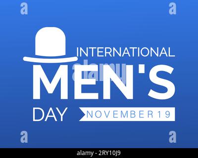 International Men's Day Concept mit Wellness und Lifestyle am 19. November. Vektorvorlage für Hintergrund-, Banner-, Karten- und Posterdesign. Stock Vektor