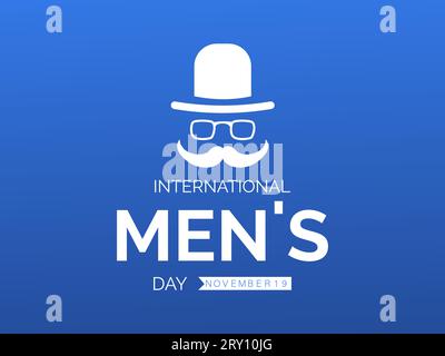 International Men's Day Concept mit Wellness und Lifestyle am 19. November. Vektorvorlage für Hintergrund-, Banner-, Karten- und Posterdesign. Stock Vektor