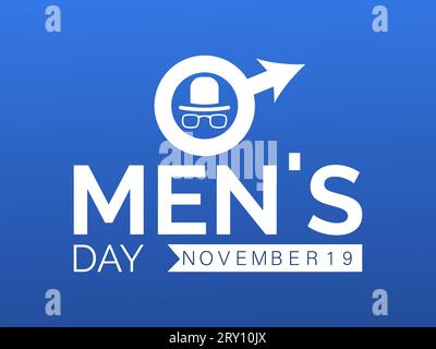 International Men's Day Concept mit Wellness und Lifestyle am 19. November. Vektorvorlage für Hintergrund-, Banner-, Karten- und Posterdesign. Stock Vektor