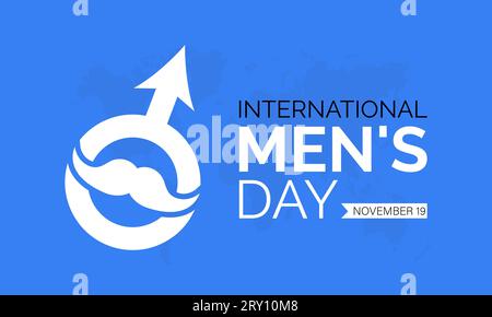 International Men's Day Concept mit Wellness und Lifestyle am 19. November. Vektorvorlage für Hintergrund-, Banner-, Karten- und Posterdesign. Stock Vektor