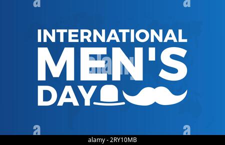 International Men's Day Concept mit Wellness und Lifestyle am 19. November. Vektorvorlage für Hintergrund-, Banner-, Karten- und Posterdesign. Stock Vektor