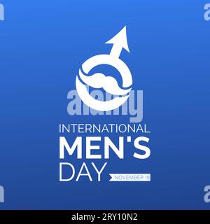 International Men's Day Concept mit Wellness und Lifestyle am 19. November. Vektorvorlage für Hintergrund-, Banner-, Karten- und Posterdesign. Stock Vektor