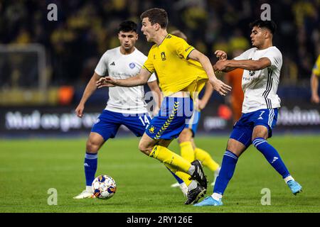 Broendby, Dänemark. 27. September 2023. Jacob Rasmussen (4) von Broendby, WENN er während des Oddset Pokalen-Spiels zwischen HIK und Broendby IF im Brondby Stadium gesehen wurde. (Foto: Gonzales Photo - Teis Markfoged). Quelle: Gonzales Photo/Alamy Live News Stockfoto