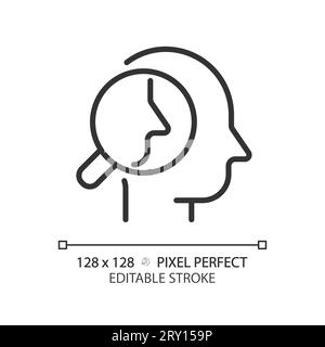 2D-anpassbares, dünnes, lineares, schwarzes Symbol für die Introspektion Stock Vektor