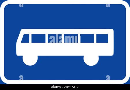 Symbolschild für angegebene Fahrzeug- oder Straßennutzerkategorie (Bus), zusätzliche Verkleidungen, Straßenschilder in Schweden Stock Vektor
