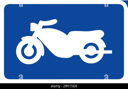 Symbolschild für bestimmte Fahrzeug- oder Straßenkategorie (Motorrad), zusätzliche Verkleidungen, Straßenschilder in Schweden Stock Vektor