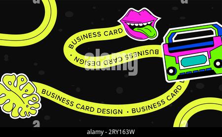 Visitenkartendesign, Old School oder Retro-Stil Stock Vektor