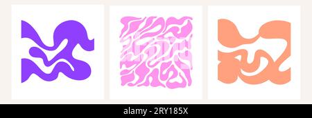 Set mit Blumenmarkt-Print. Handgezeichnetes Design für Tapete, Wanddekor, Druck, Postkarte, Abdeckung, Vorlage, Banner. Vektorillustration. Stock Vektor