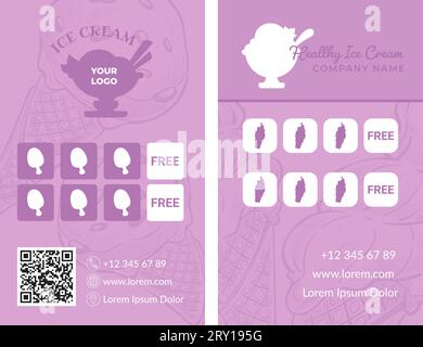 Eiscreme-Treuekarte mit Rabatten und Verkauf Stock Vektor