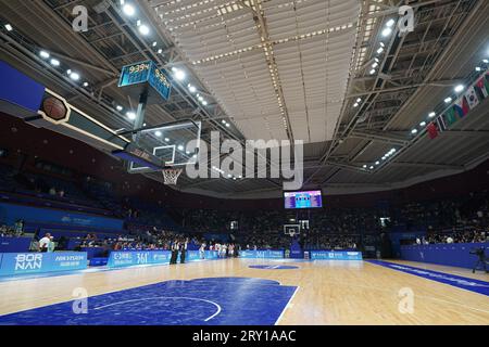 General View, 28. SEPTEMBER 2023 - Basketball: Spiel der Gruppe D der Männer zwischen Indonesien und Japan im Zhejiang University Zijingang Gymnasium während der China Hangzhou Asian Games 2022 in Hangzhou, China. (Foto: AFLO SPORT) Kredit: Aflo Co Ltd./Alamy Live News Stockfoto