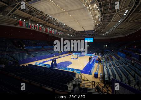 General View, 28. SEPTEMBER 2023 - Basketball: Spiel der Gruppe D der Männer zwischen Indonesien und Japan im Zhejiang University Zijingang Gymnasium während der China Hangzhou Asian Games 2022 in Hangzhou, China. (Foto: AFLO SPORT) Kredit: Aflo Co Ltd./Alamy Live News Stockfoto